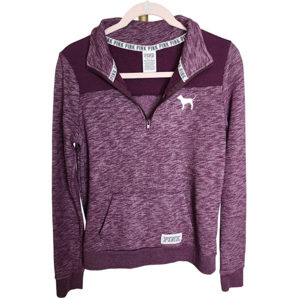 PINK Victoria's Secret Quarter Zip Sweatshirt Sz XS - Picture 5 of 9